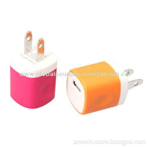 1A USB mini wall charger for mobile phonesNew
